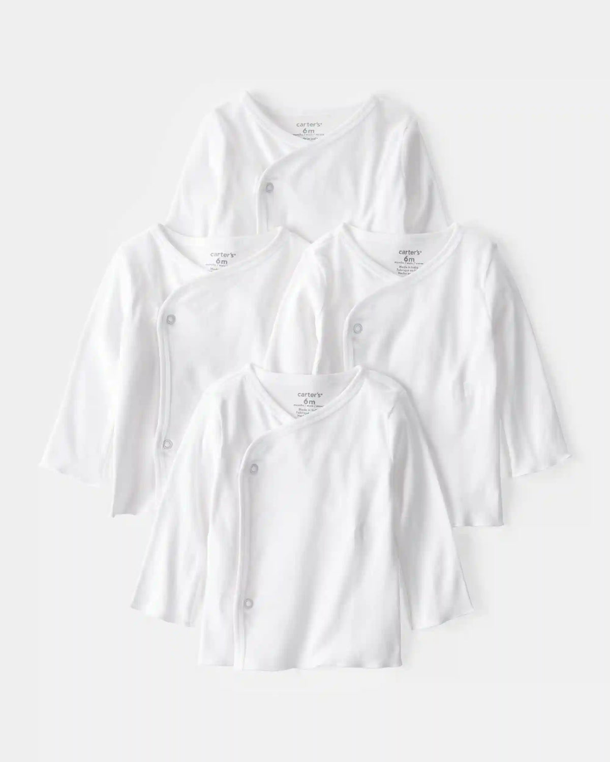 Baby 4-Pack Side-Snap Tees - White