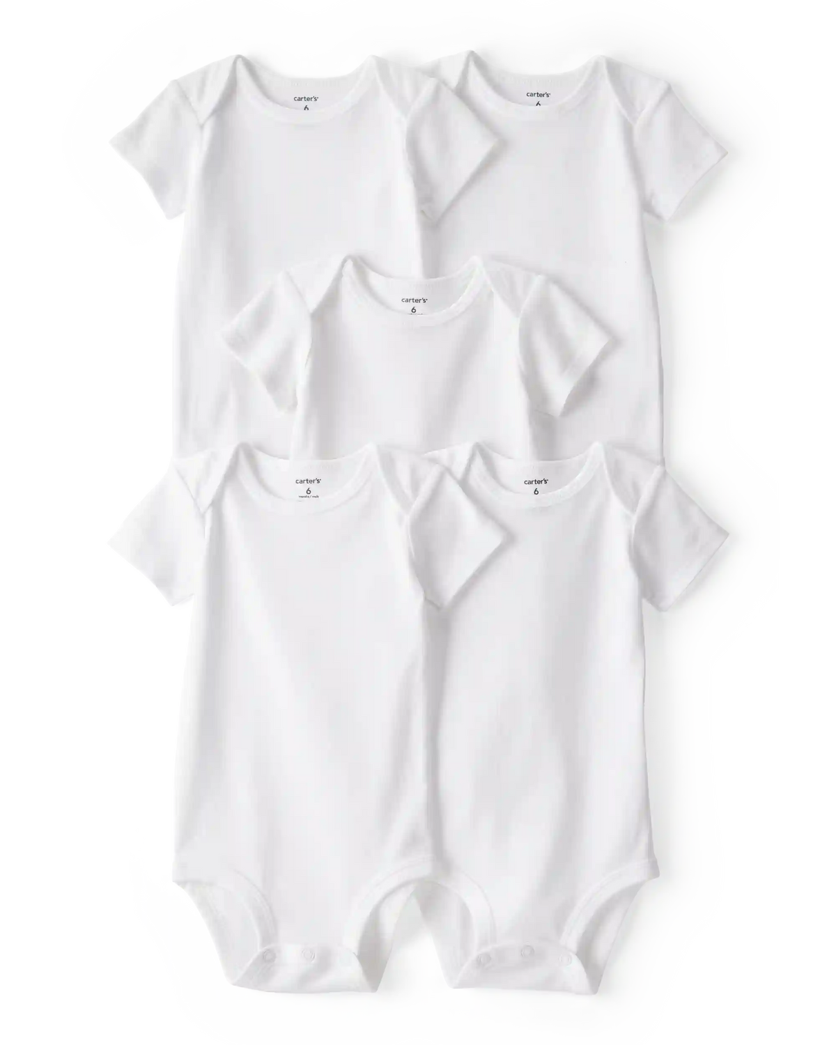 Baby 5-Pack Short-Sleeve Bodysuits - White