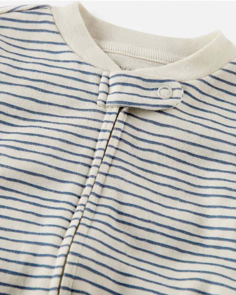 Baby Organic Cotton Sleep & Play Pajamas in Stripes