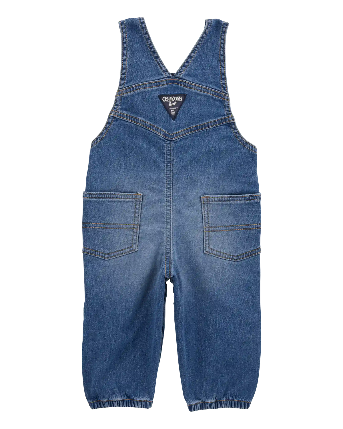 Baby Knit-Like Denim Overalls - Medium Wash