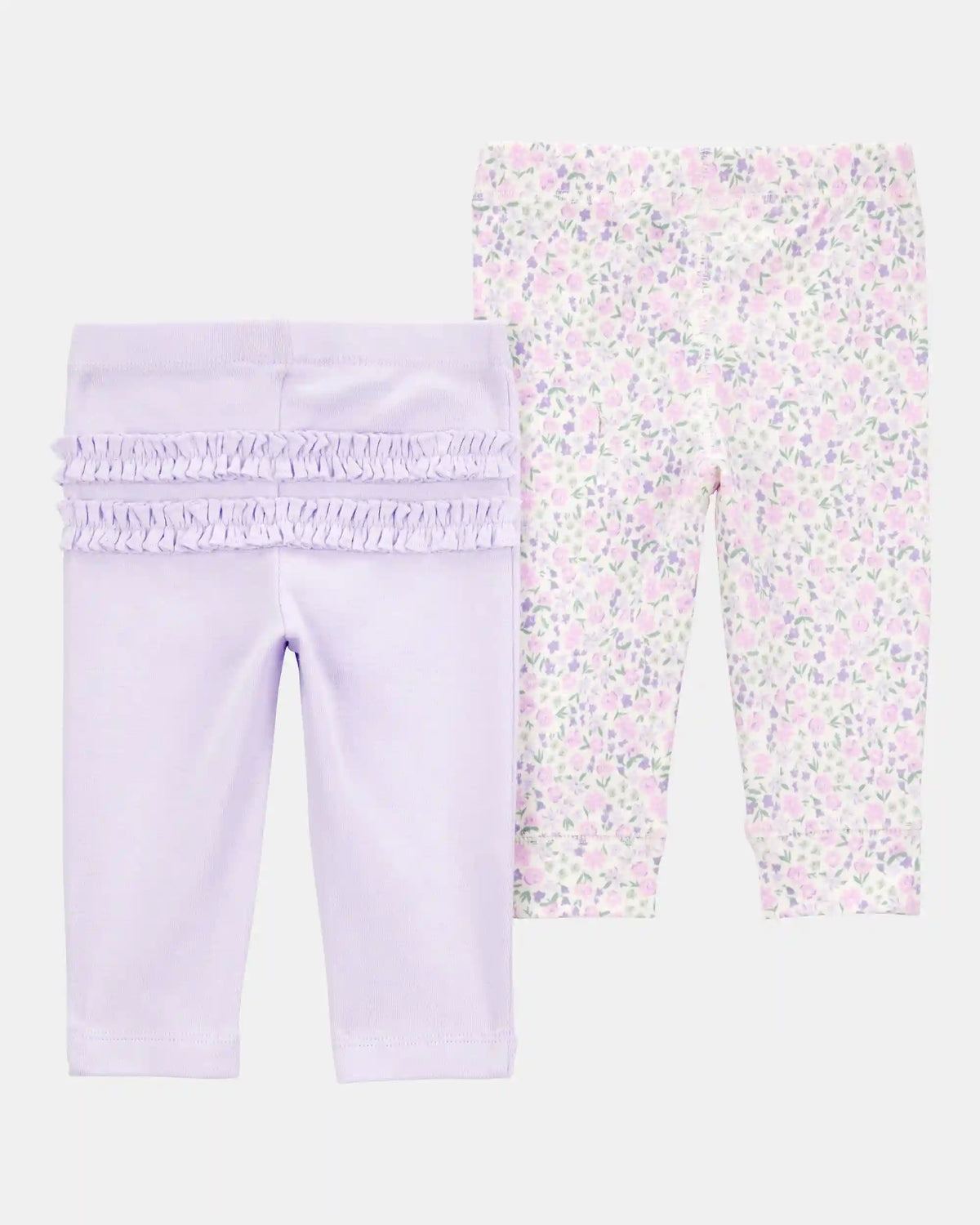 Baby Girl 2-Pack Floral Pull-On Pants - Purple