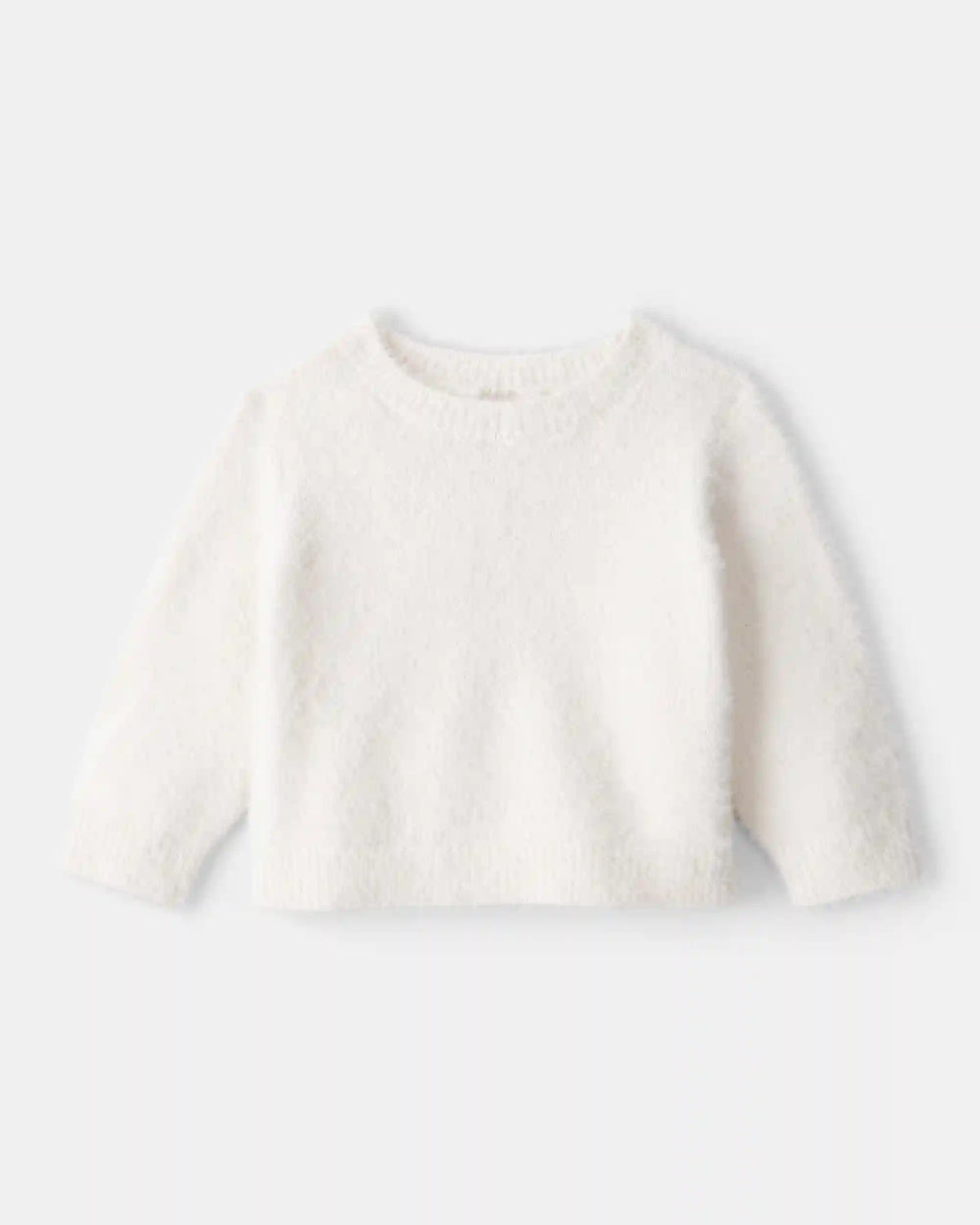 Baby Girl Brushed Sweater - White