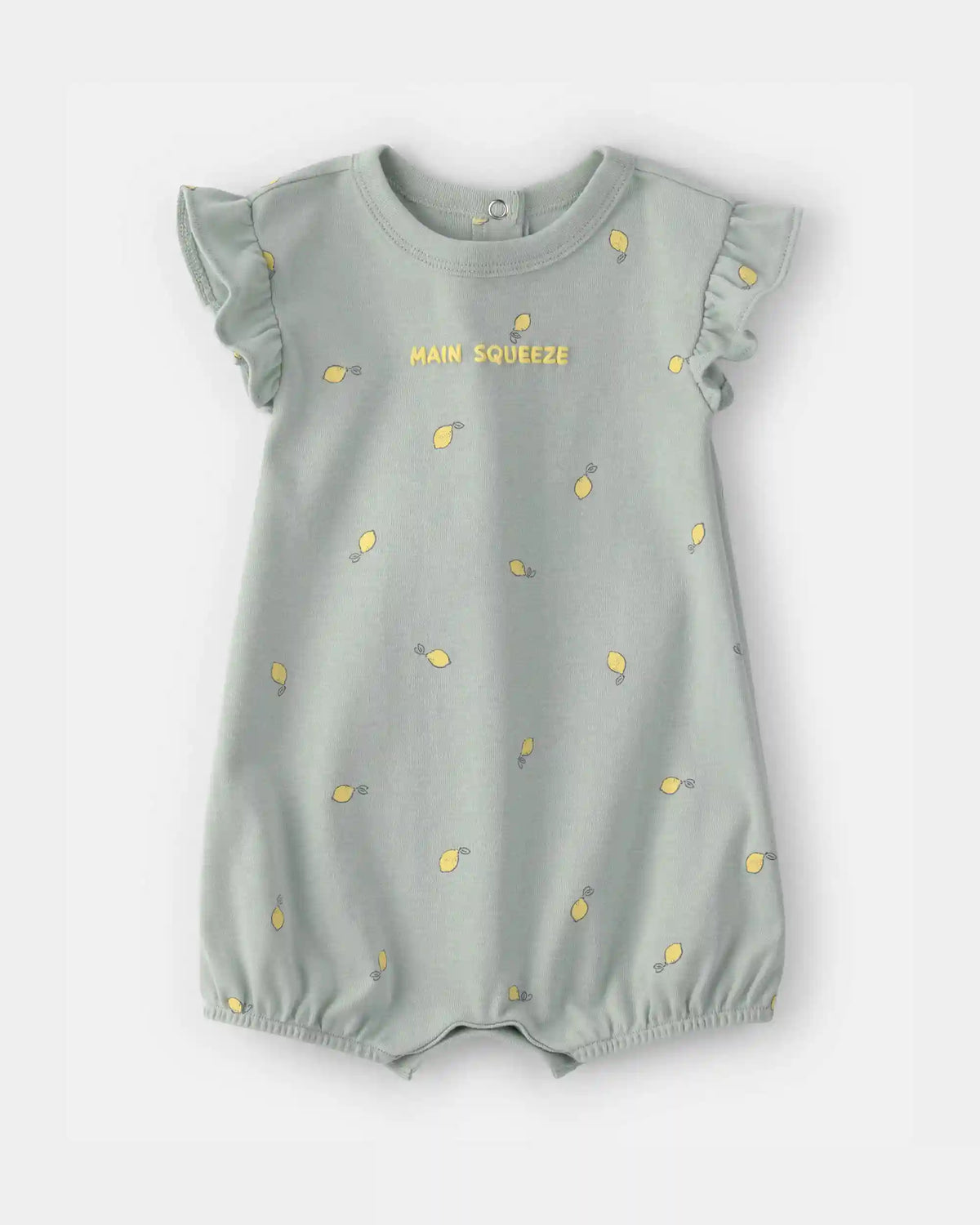 Baby Girl 'Main Squeeze' Lemon Short-Sleeve Romper - Green