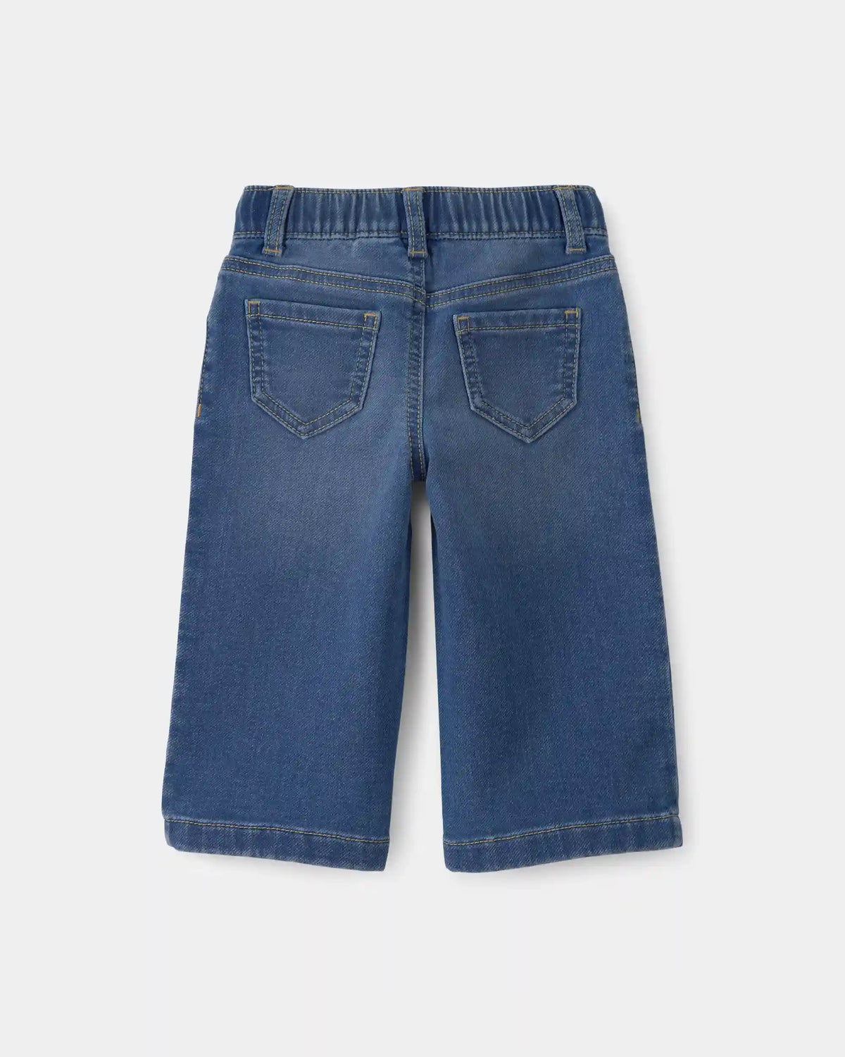 Baby Girl Drawstring Wide-Leg Jeans - Dark Wash
