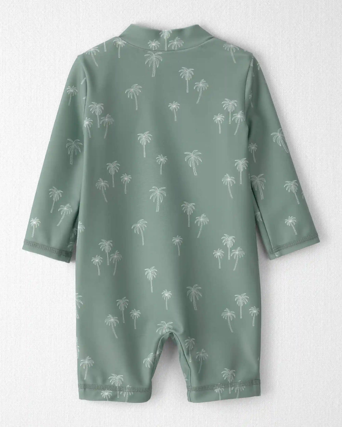 Baby Boy Recycled Long-Sleeve Rashguard Swimsuit in Palm Tree