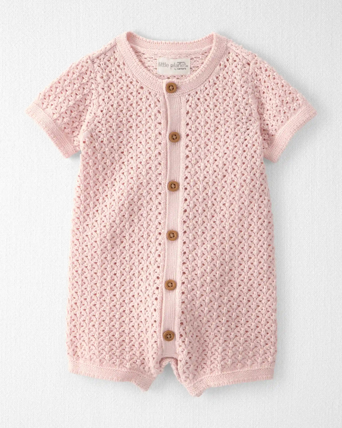Baby Girl Organic Cotton Sweater Knit Romper