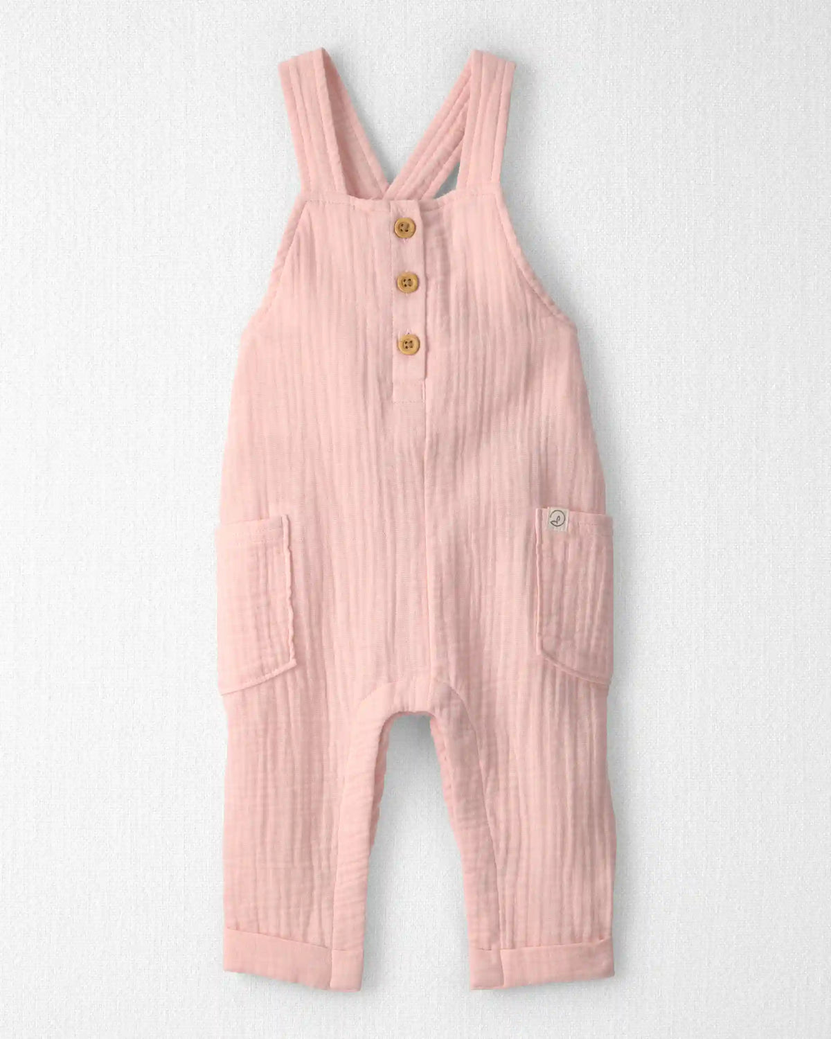 Baby Girl Organic Cotton Gauze Overalls