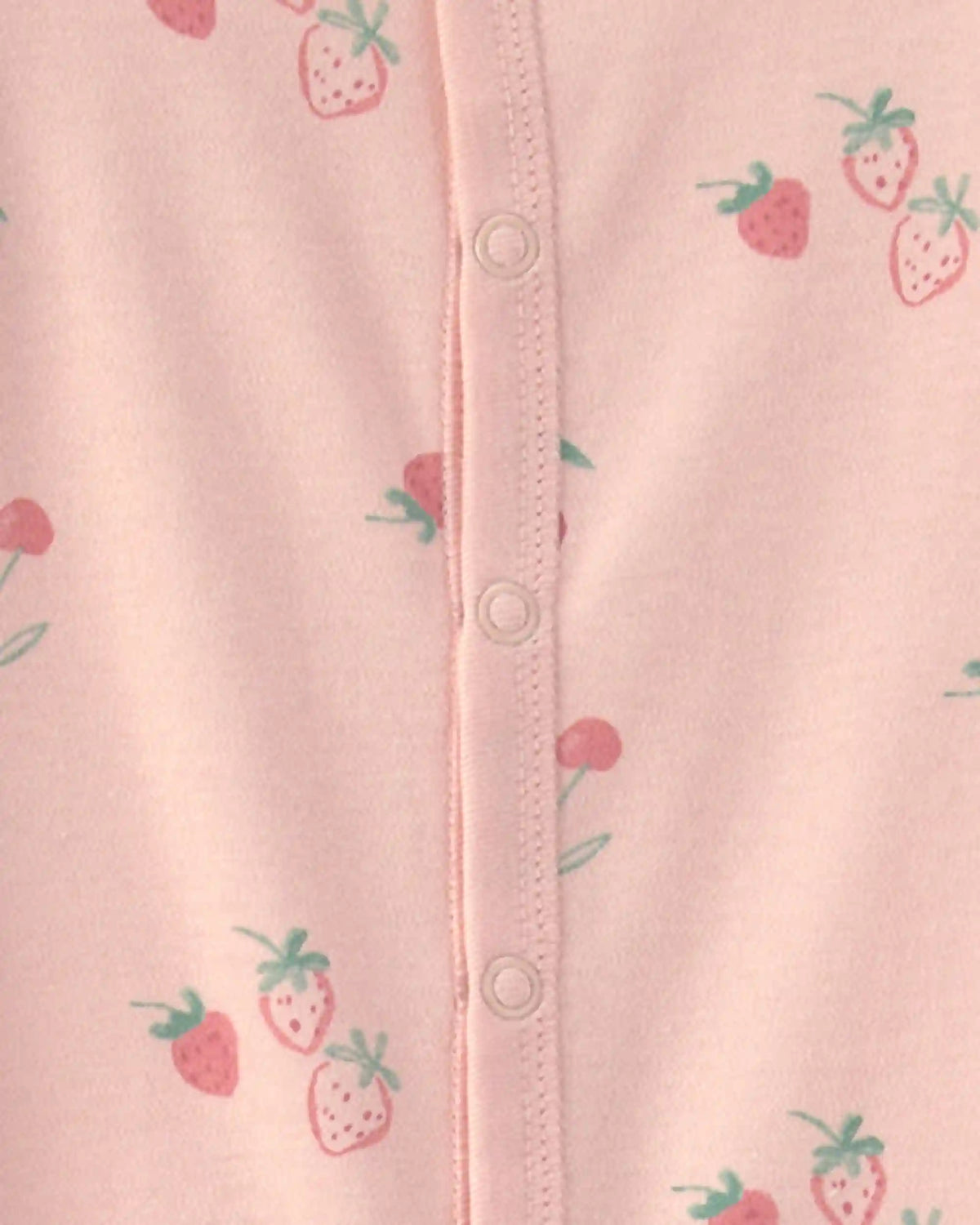 Baby Girl Strawberry 100% Cotton Sleep & Play Pajamas - Pink