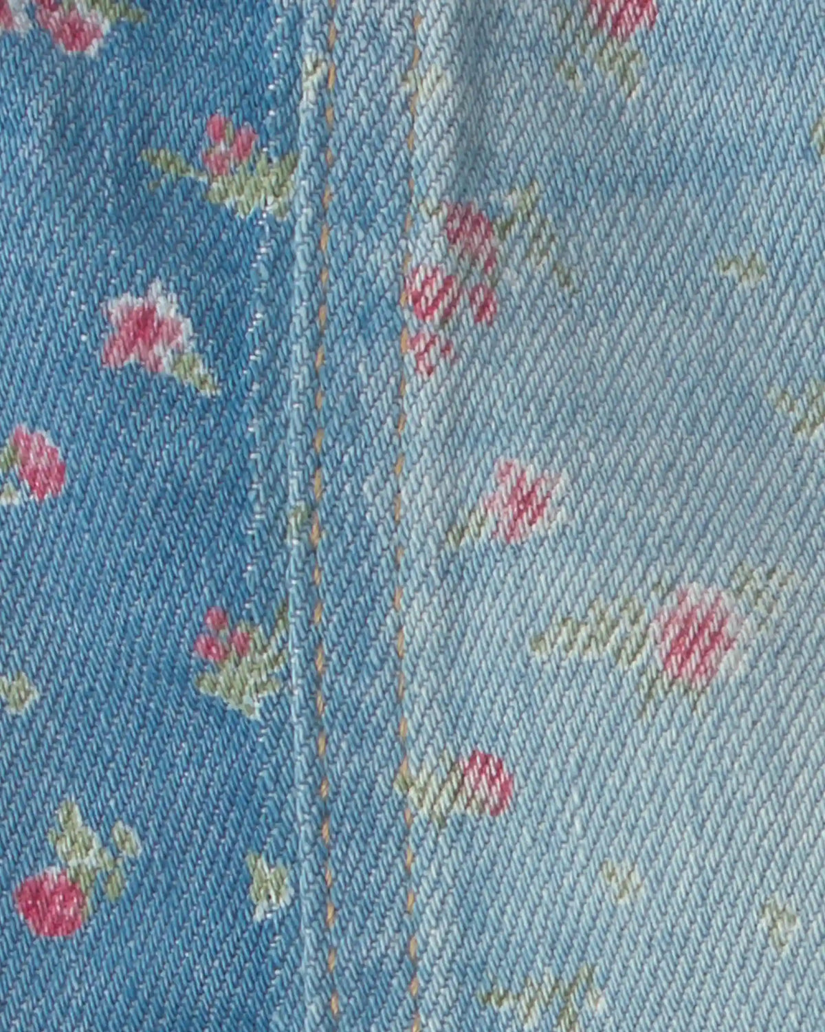 Baby Girl Floral Denim Skirt - Light Wash