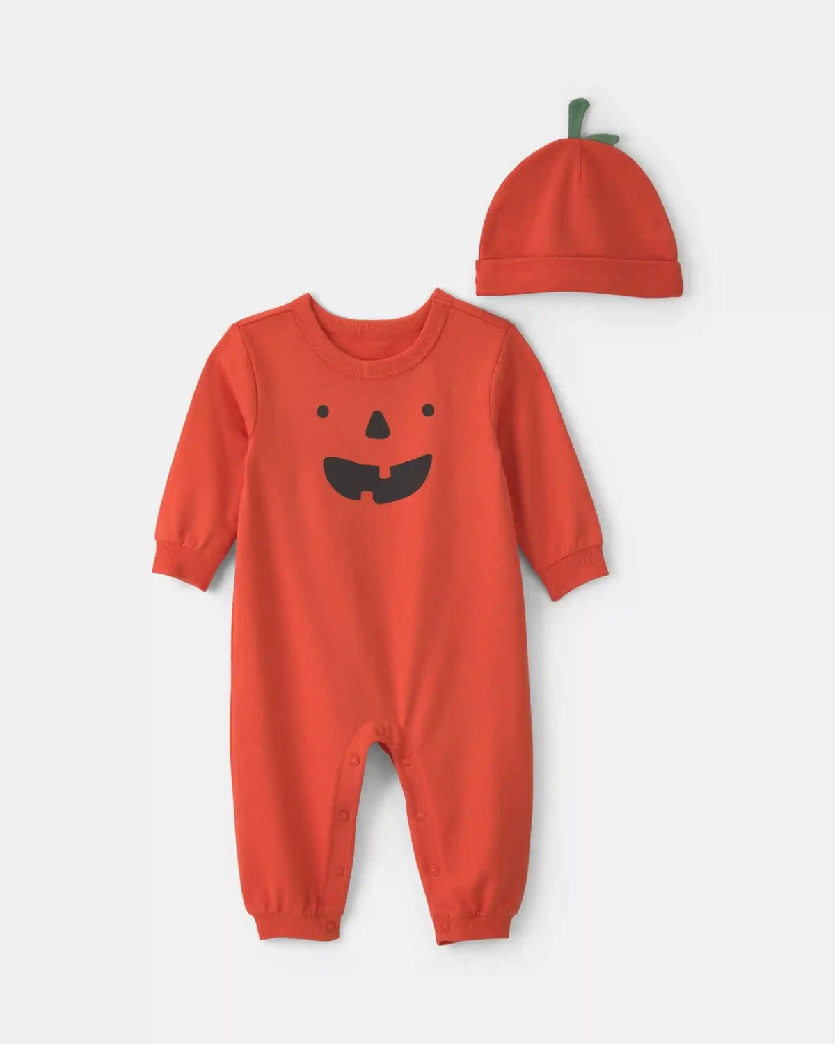 Baby 2-Piece Pumpkin Long-Sleeve Jumpsuit - Orange