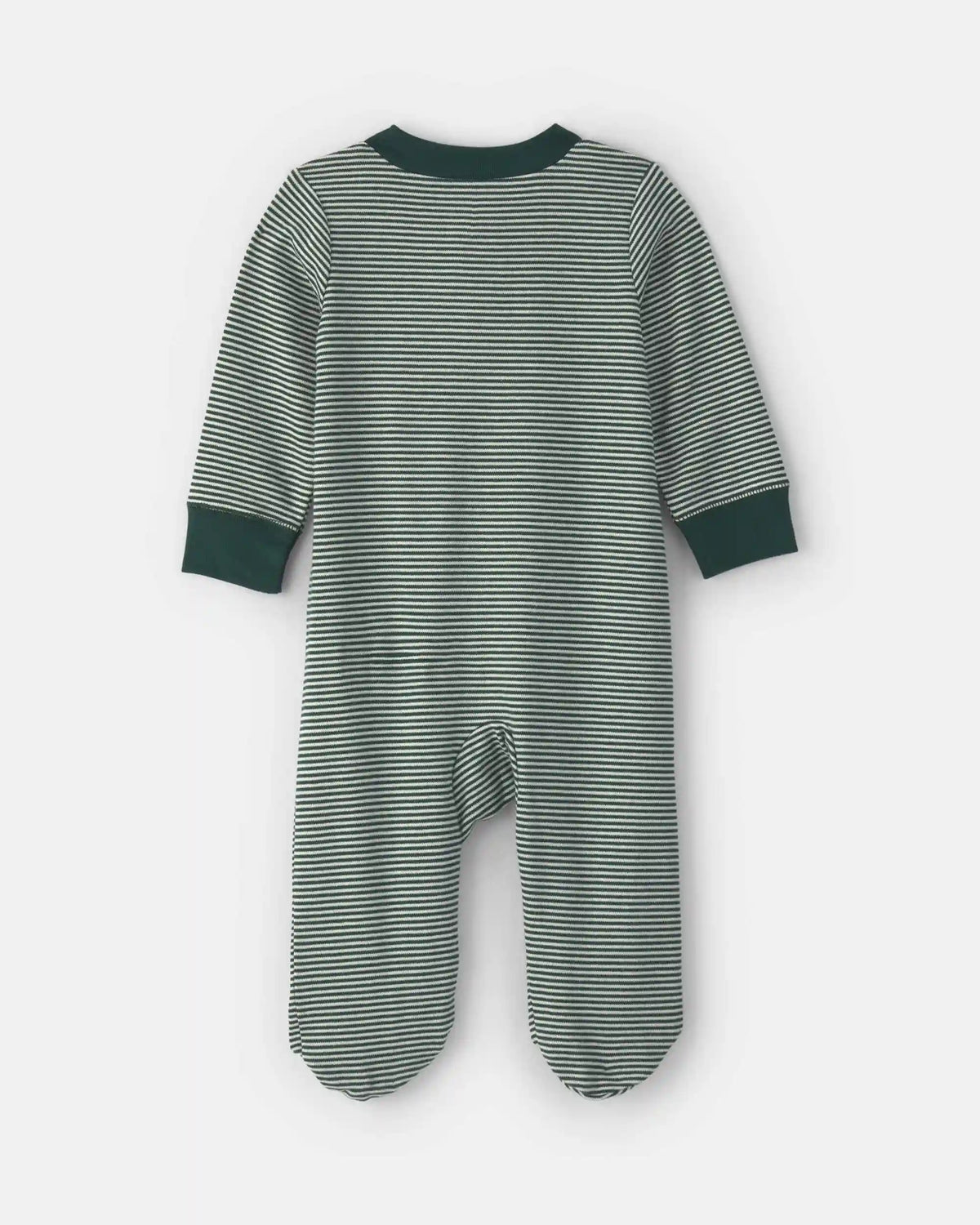 Baby Snowman 100% Cotton 2-Way Zip Sleep & Play Pajamas - Green