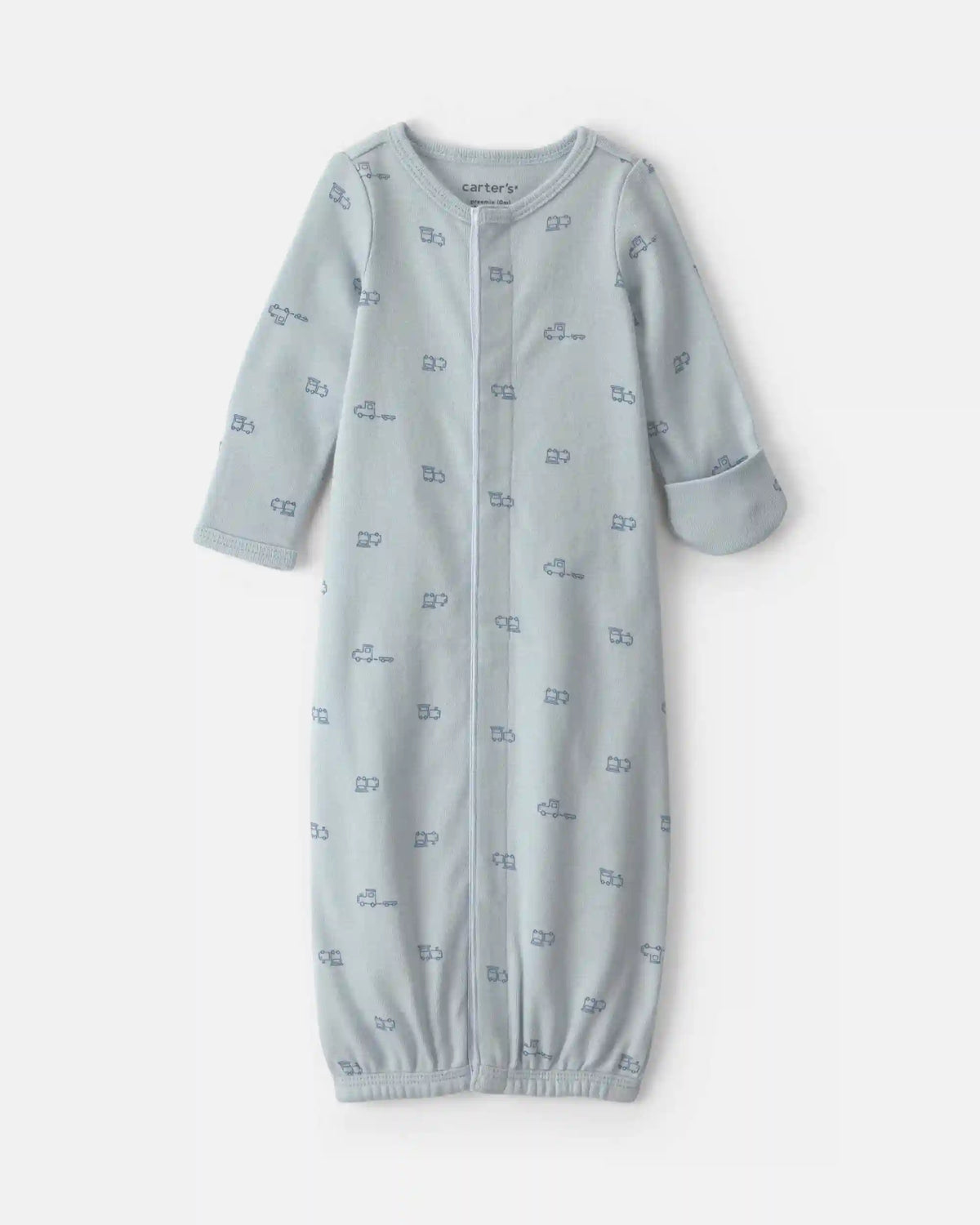 Baby Boy Train Long-Sleeve Sleeper Gown - Blue