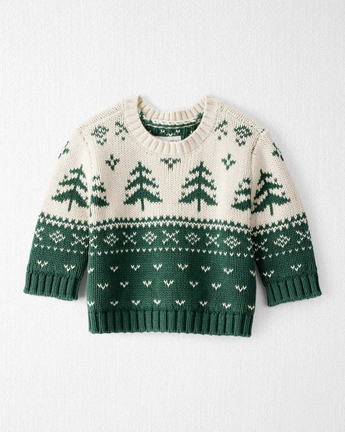 Baby Organic Cotton Fair Isle Sweater Knit Pullover