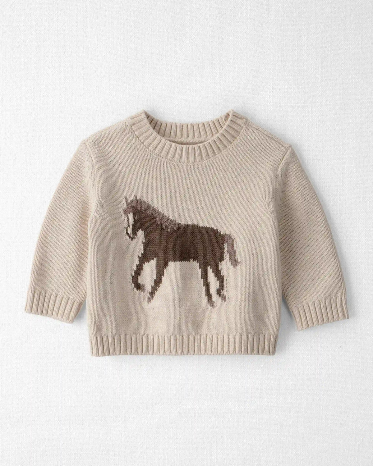 Baby Organic Cotton Horse Sweater Knit Pullover