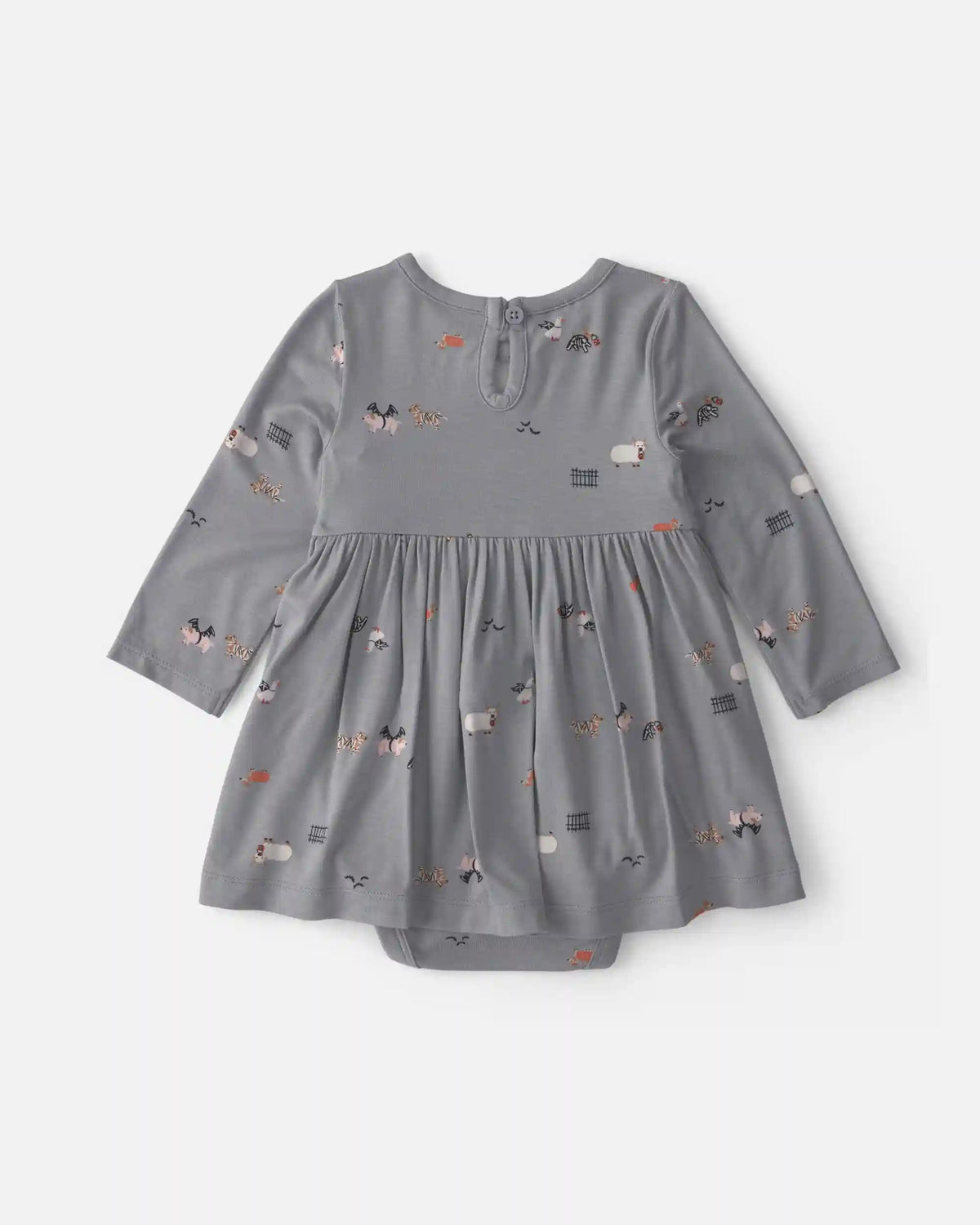 Baby Girl Halloween PurelySoft™ Long-Sleeve Bodysuit Dress - Grey
