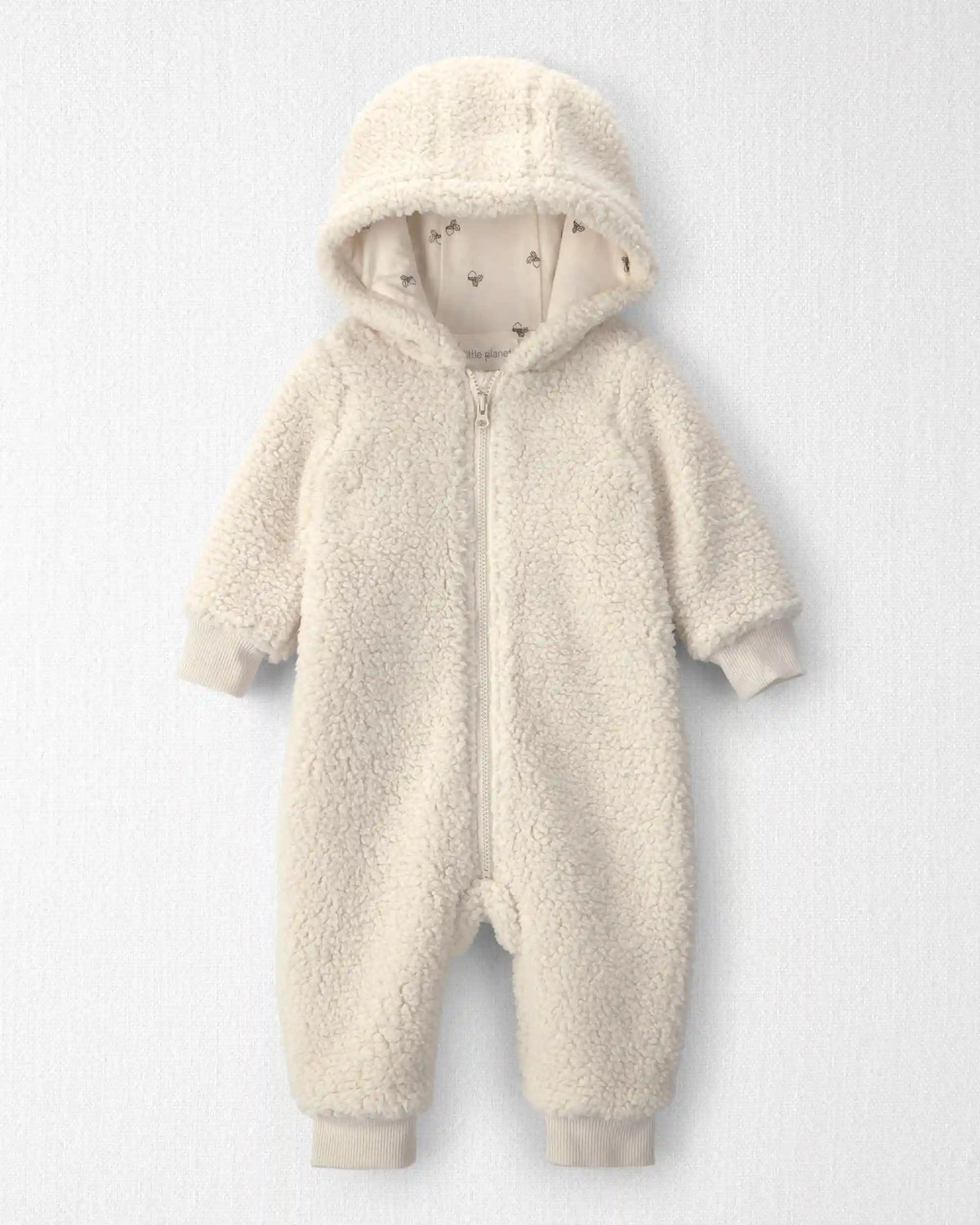Baby Recycled Teddy Fleece Hooded Jumpsuit