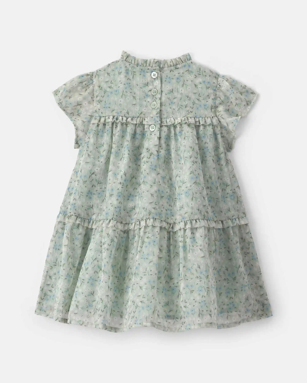 Baby Girl Floral Occasion Dress - Green