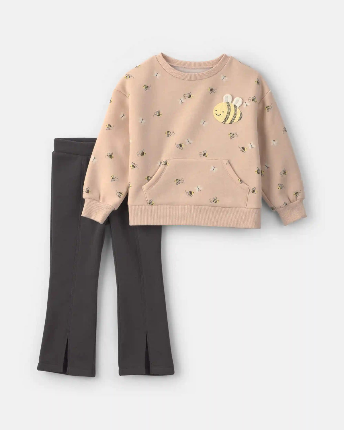 Baby Girl 2-Piece Bee & Butterfly Long-Sleeve Top & Pant Set