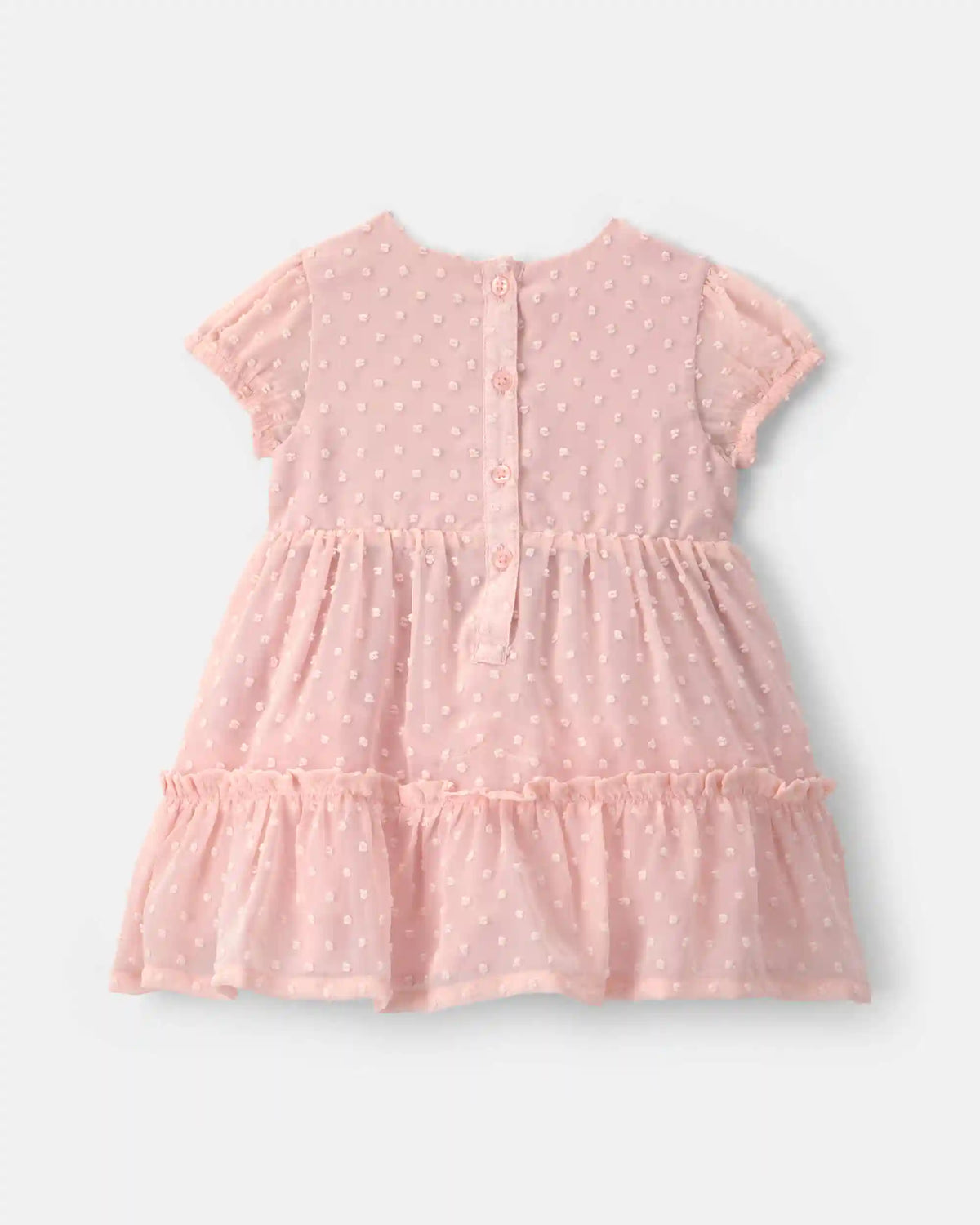 Baby Girl Swiss Dot Occasion Dress - Pink