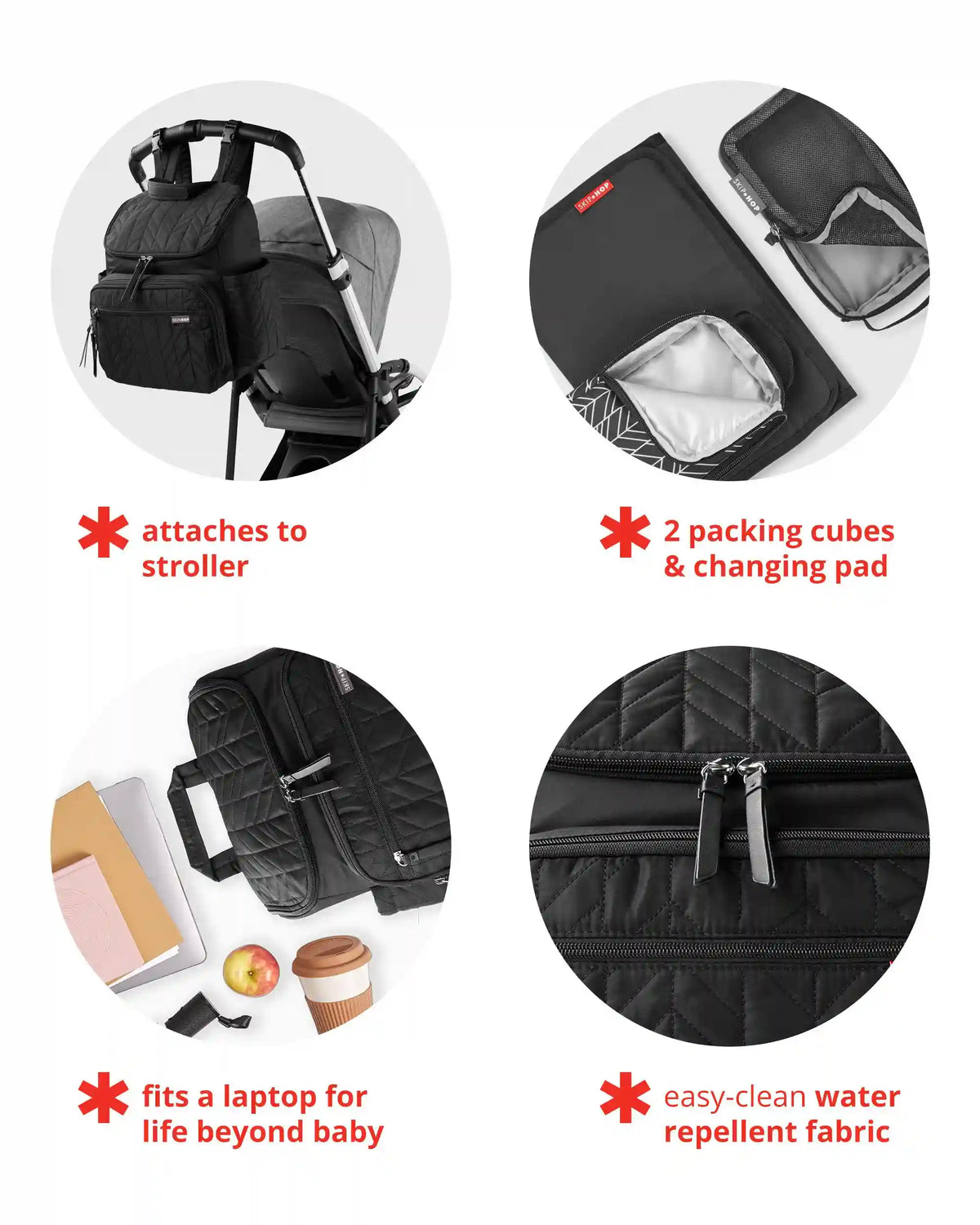 Forma Backpack Diaper Bag - Black