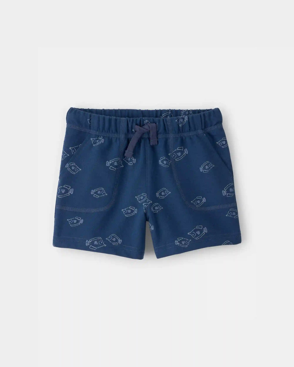 Toddler Boy Fish French Terry Shorts - Blue