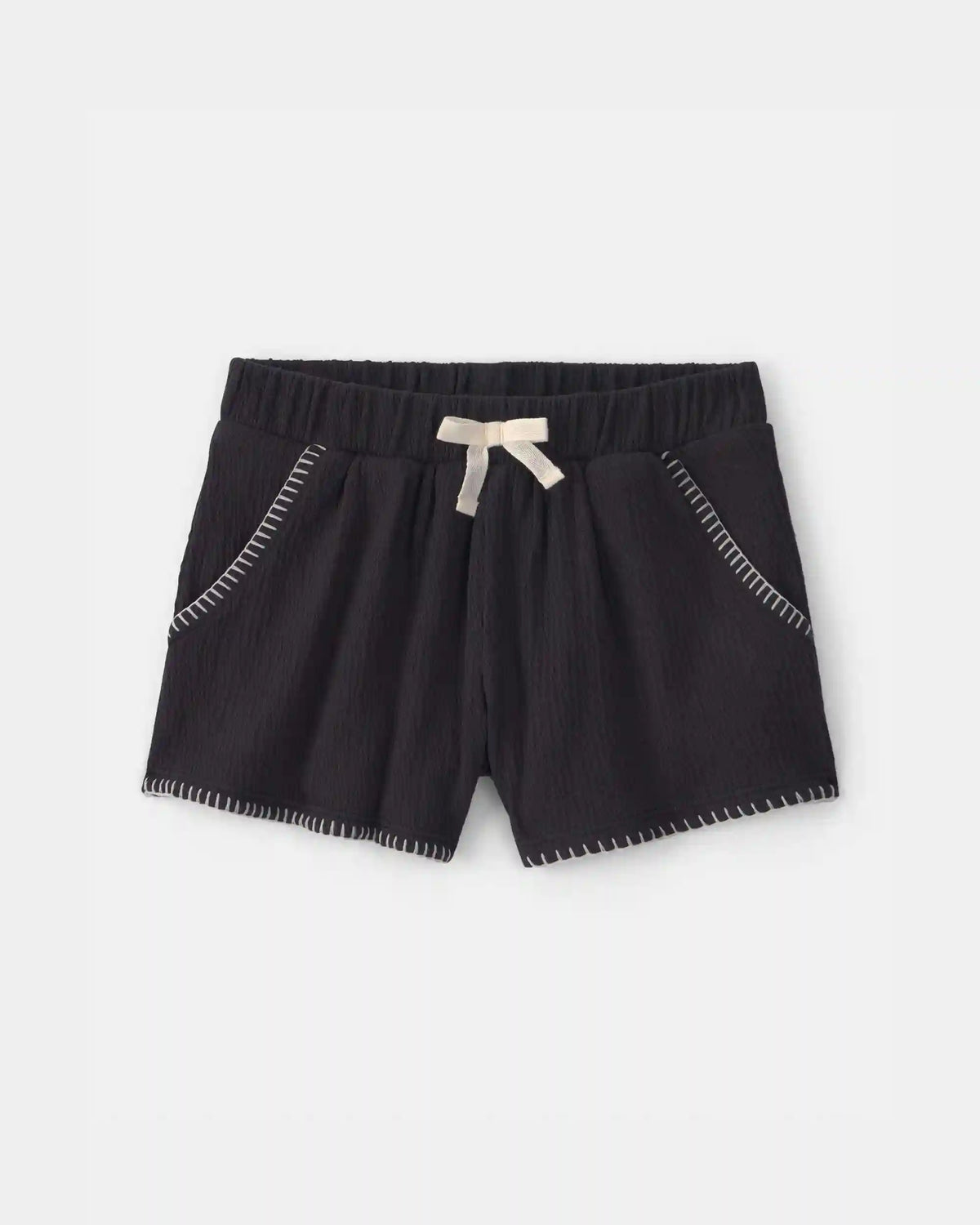Toddler Girl Crinkle Shorts - Black
