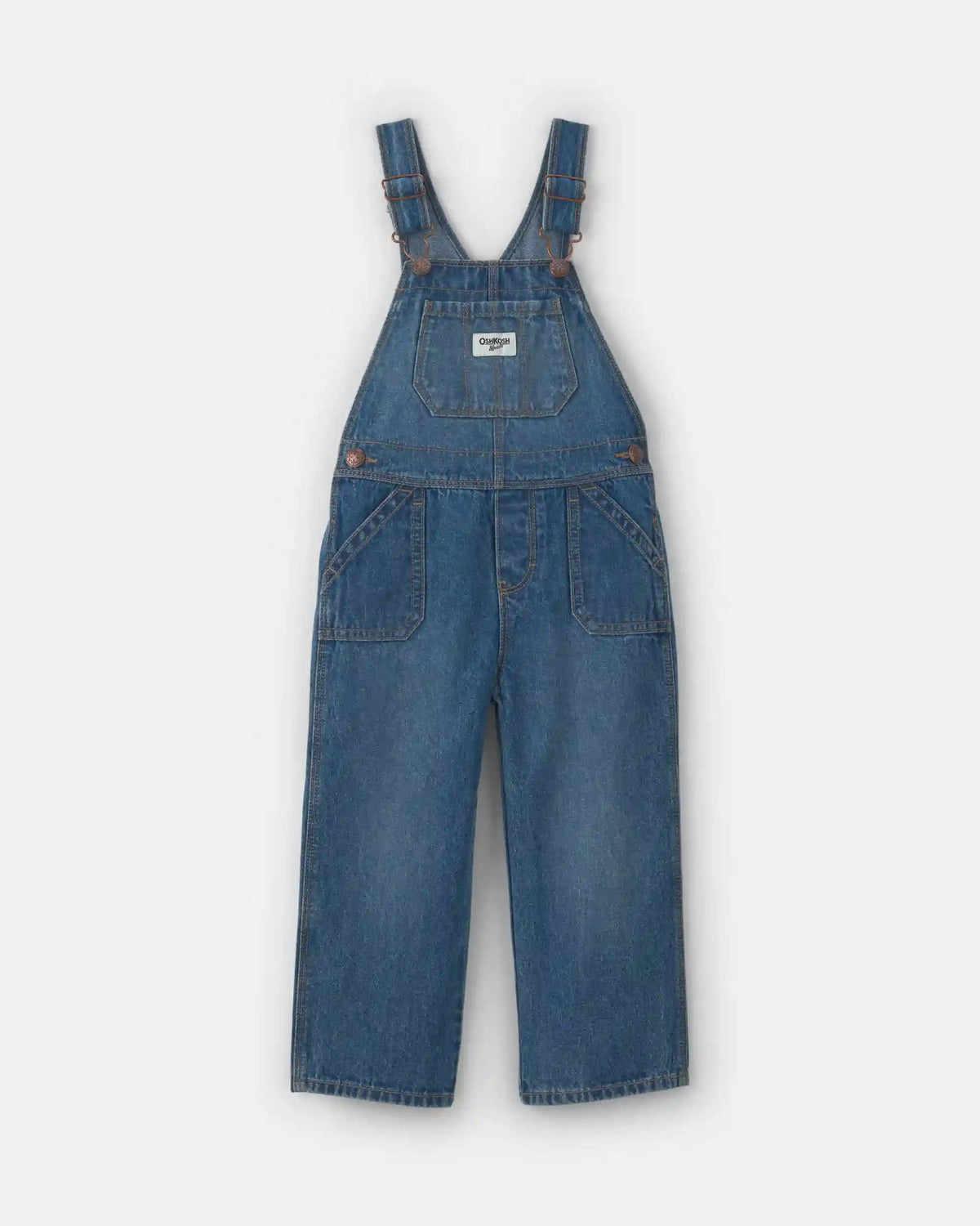 Toddler Girl Wide-Leg Overalls - Medium Wash