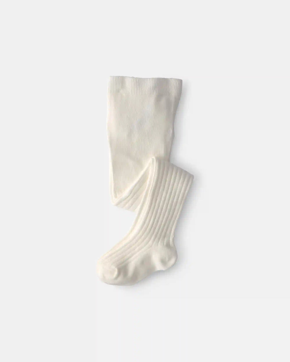 Toddler Girl Ribbed Tights - Ivory