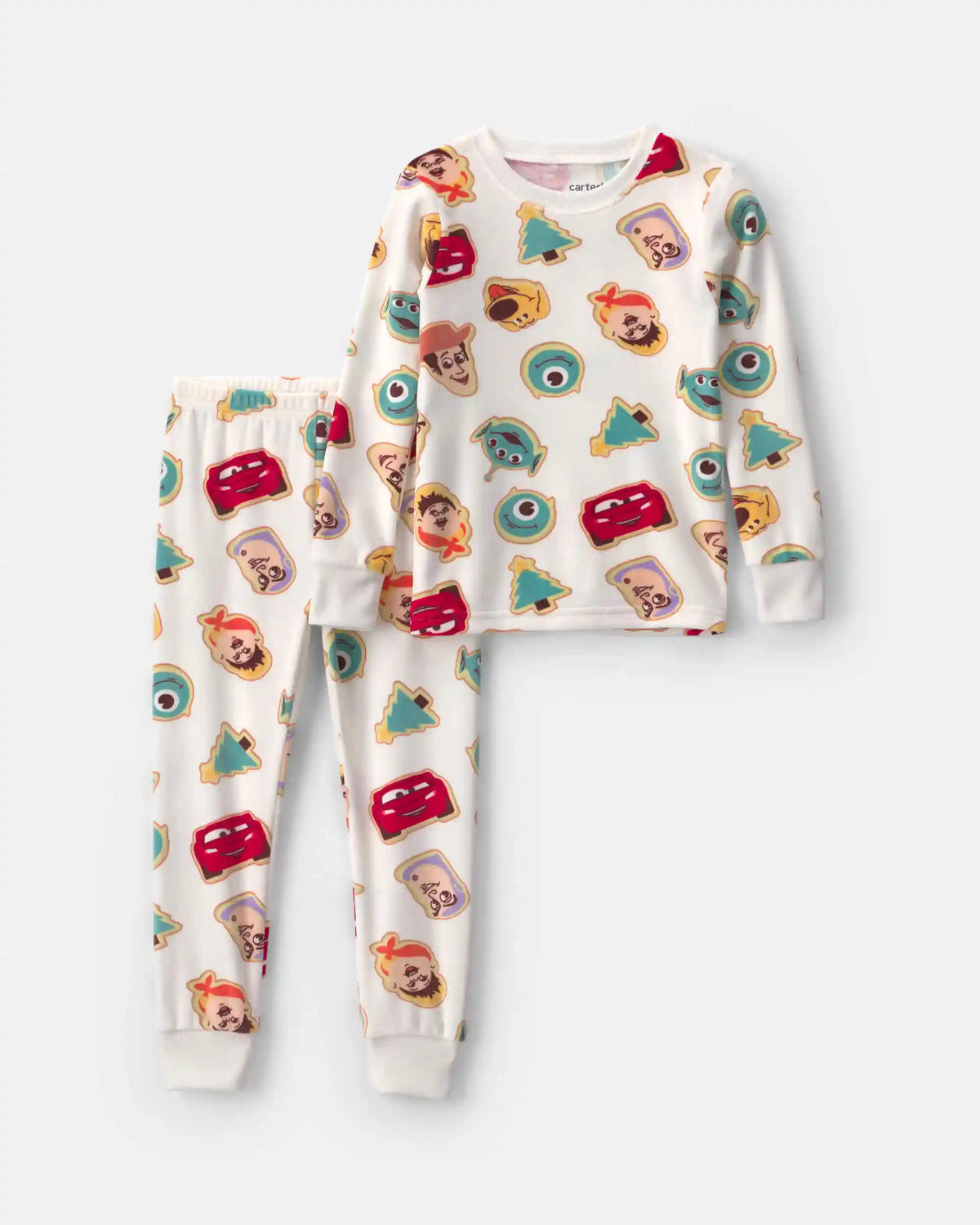 Toddler Boy 2-Piece Pixar Christmas DreamPlush Snug Fit Pajama Set - Ivory
