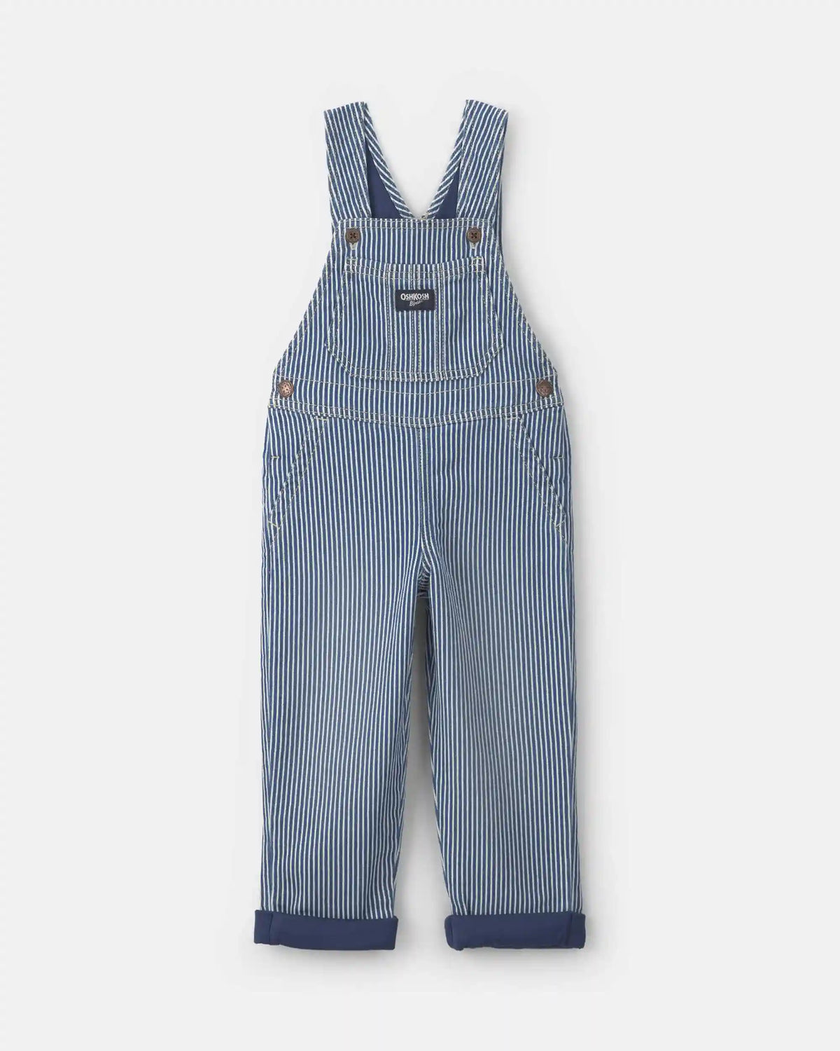 Toddler Hickory Stripe Overalls - Blue
