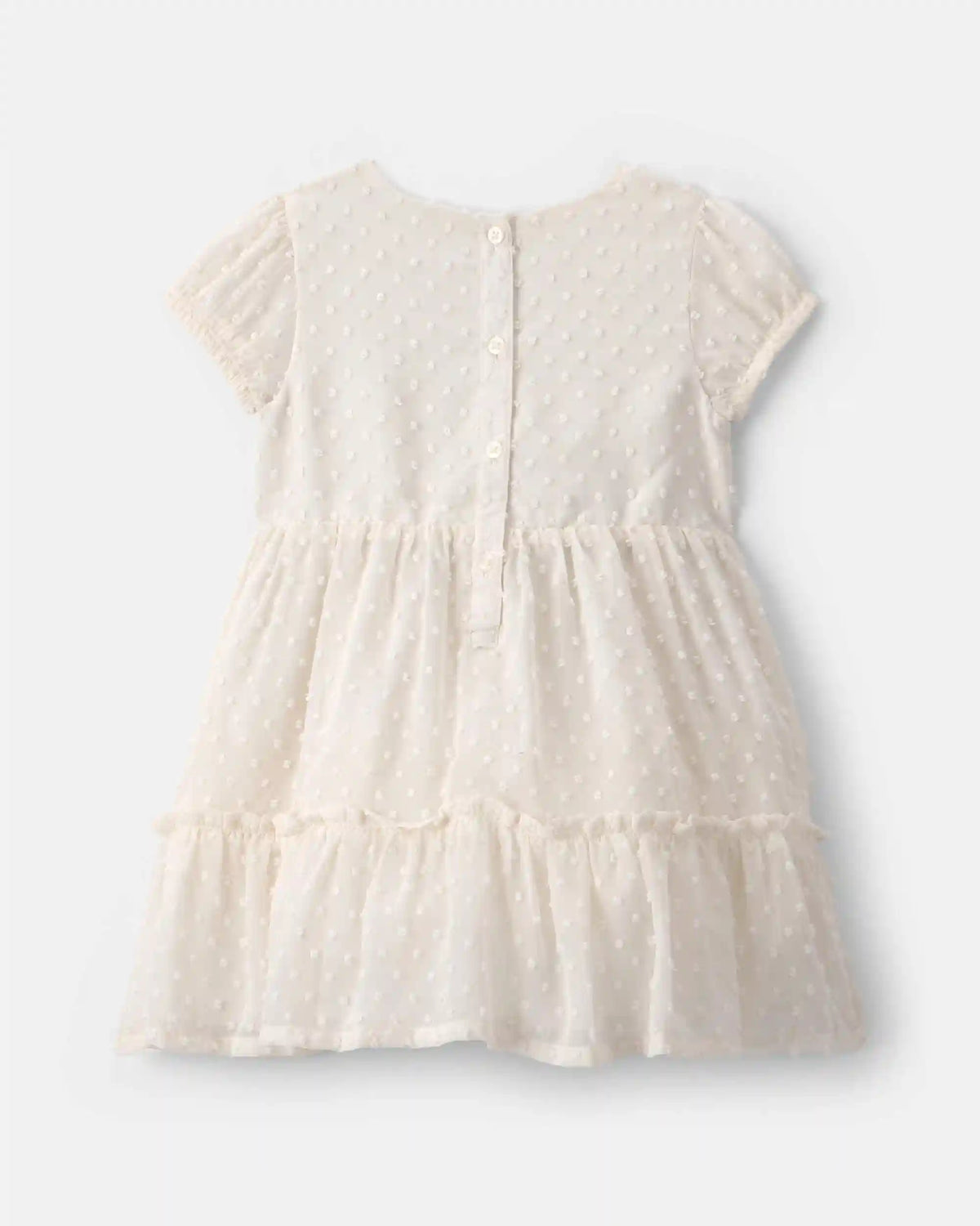Toddler Girl Swiss Dot Occasion Dress - Cream