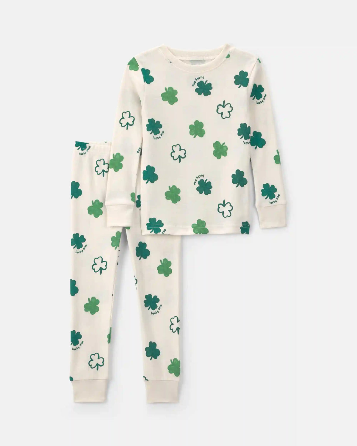 Toddler St Patrick's Day Cotton Snug Fit 2-Piece Pajama Set - Green/Cream