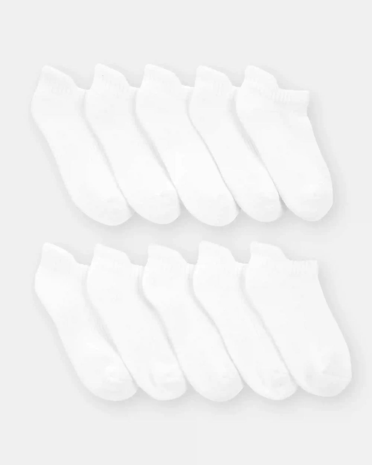 Kid 10-Pack No Show Socks - White
