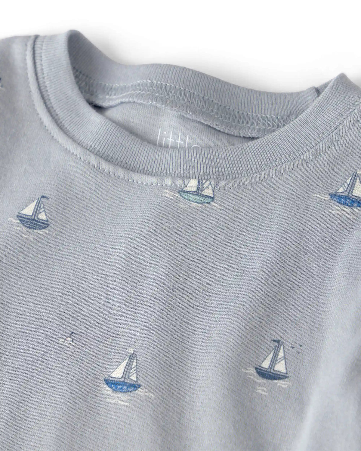 Kids 2-Piece Organic Cotton Ribbed Pyjama Set in Sail Away Print