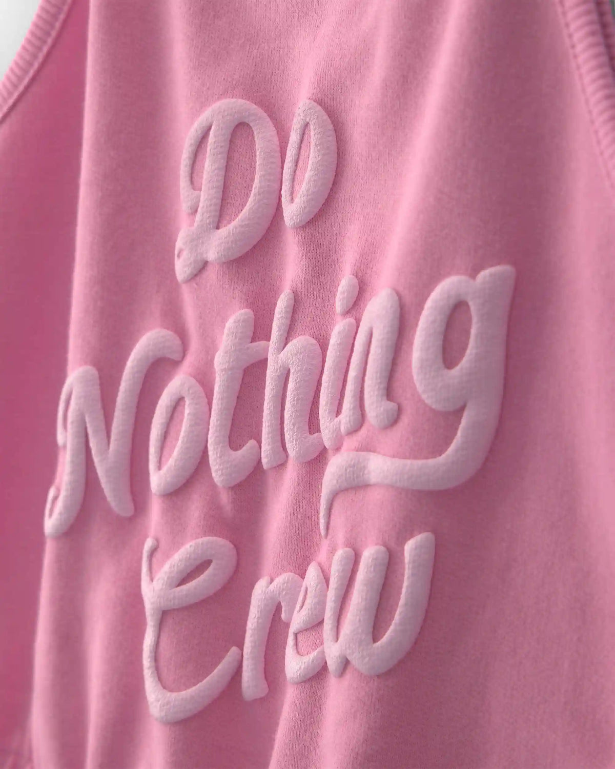 Girls 'Do Nothing Crew' French Terry Romper - Pink