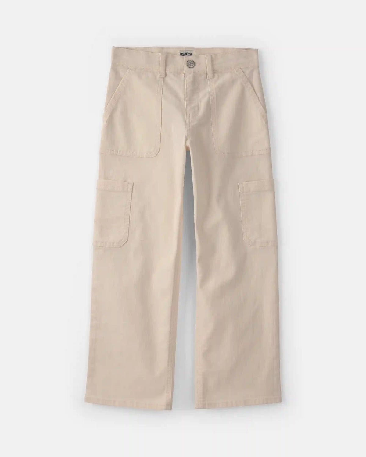 Girls Straight-Leg Cargo Pants - Cream