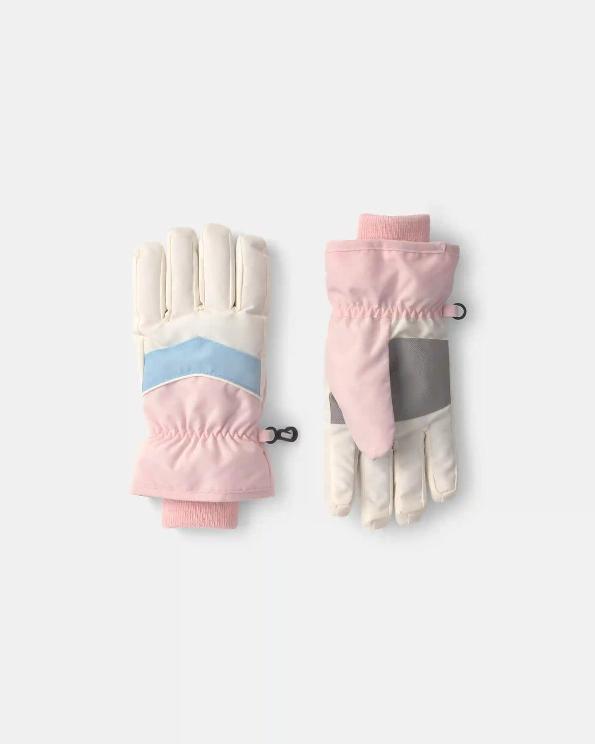 Girls Color Block Ski Gloves - Pink/Blue/White