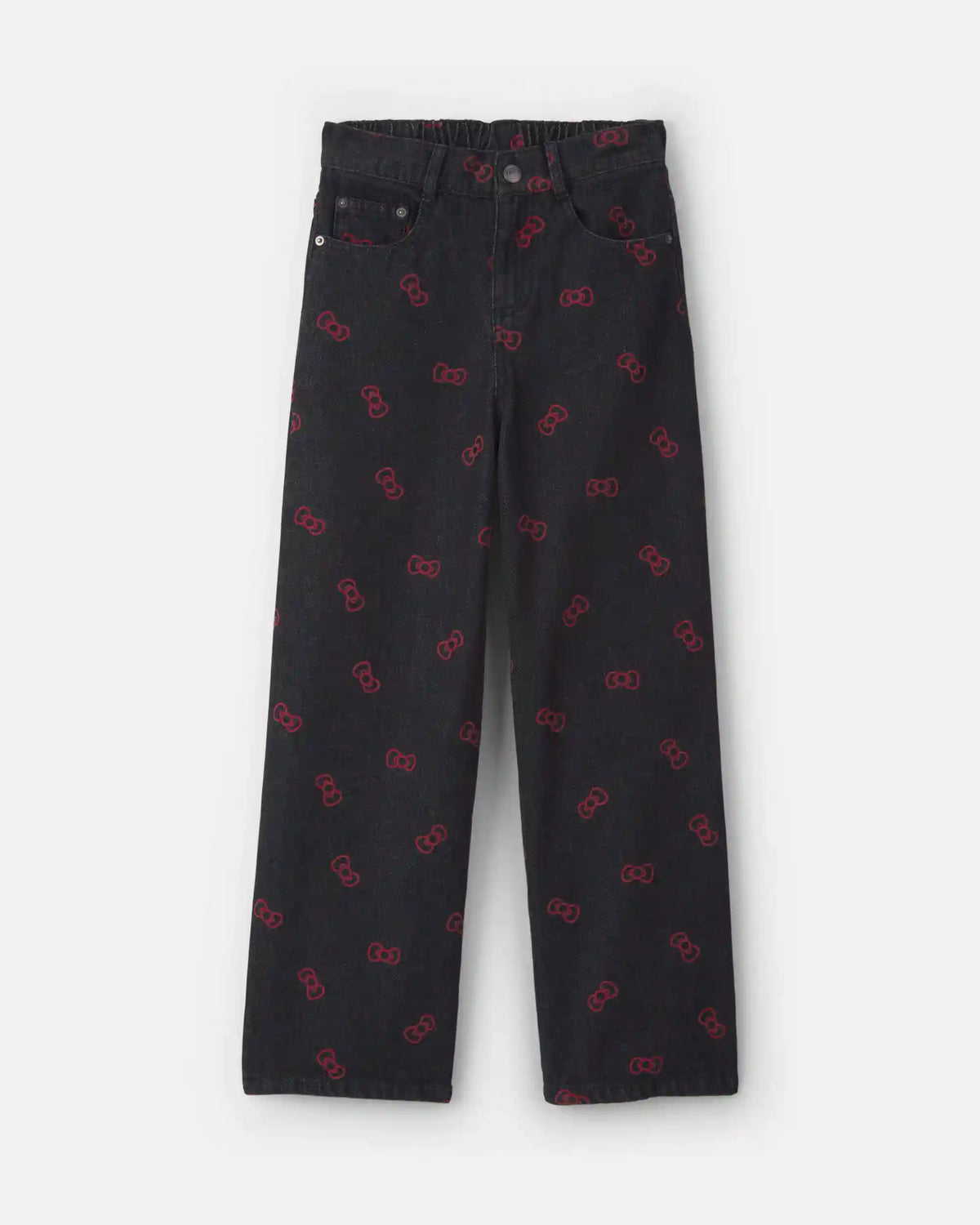 Girls Hello Kitty® Bow Baggy Jeans - Black/Red