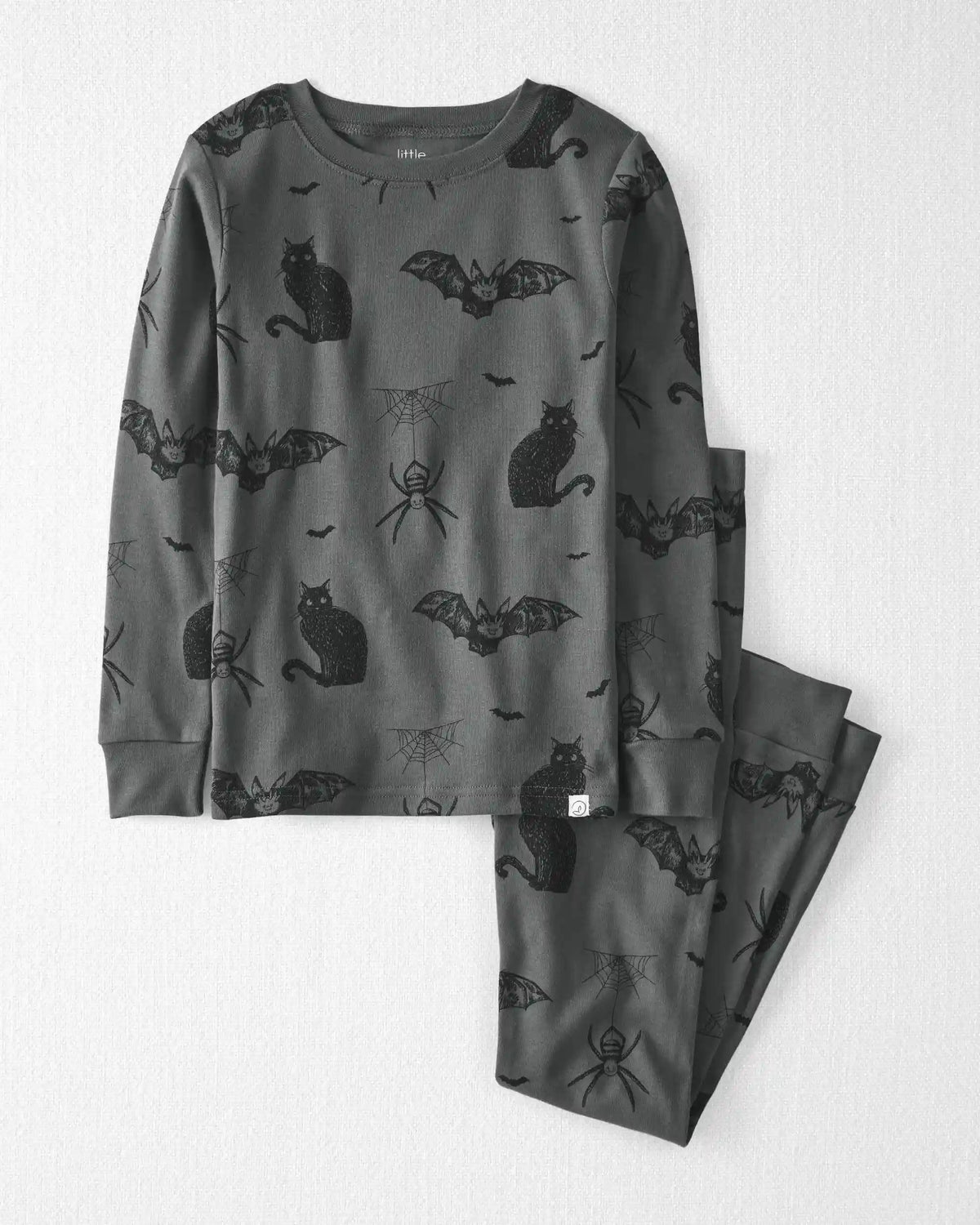 Kids 2-Piece Organic Cotton Pajamas in Spooky Creatures
