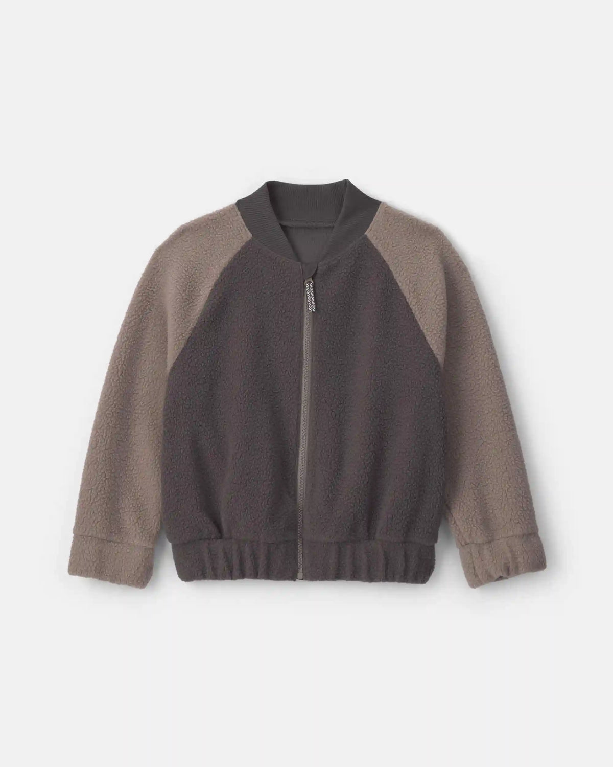 Boys Teddy Fleece Zip-Up Jacket - Charcoal Grey