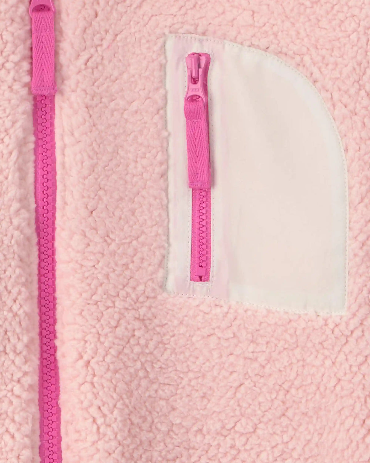 Girls Teddy Fleece Zip-Up Hoodie - Pink