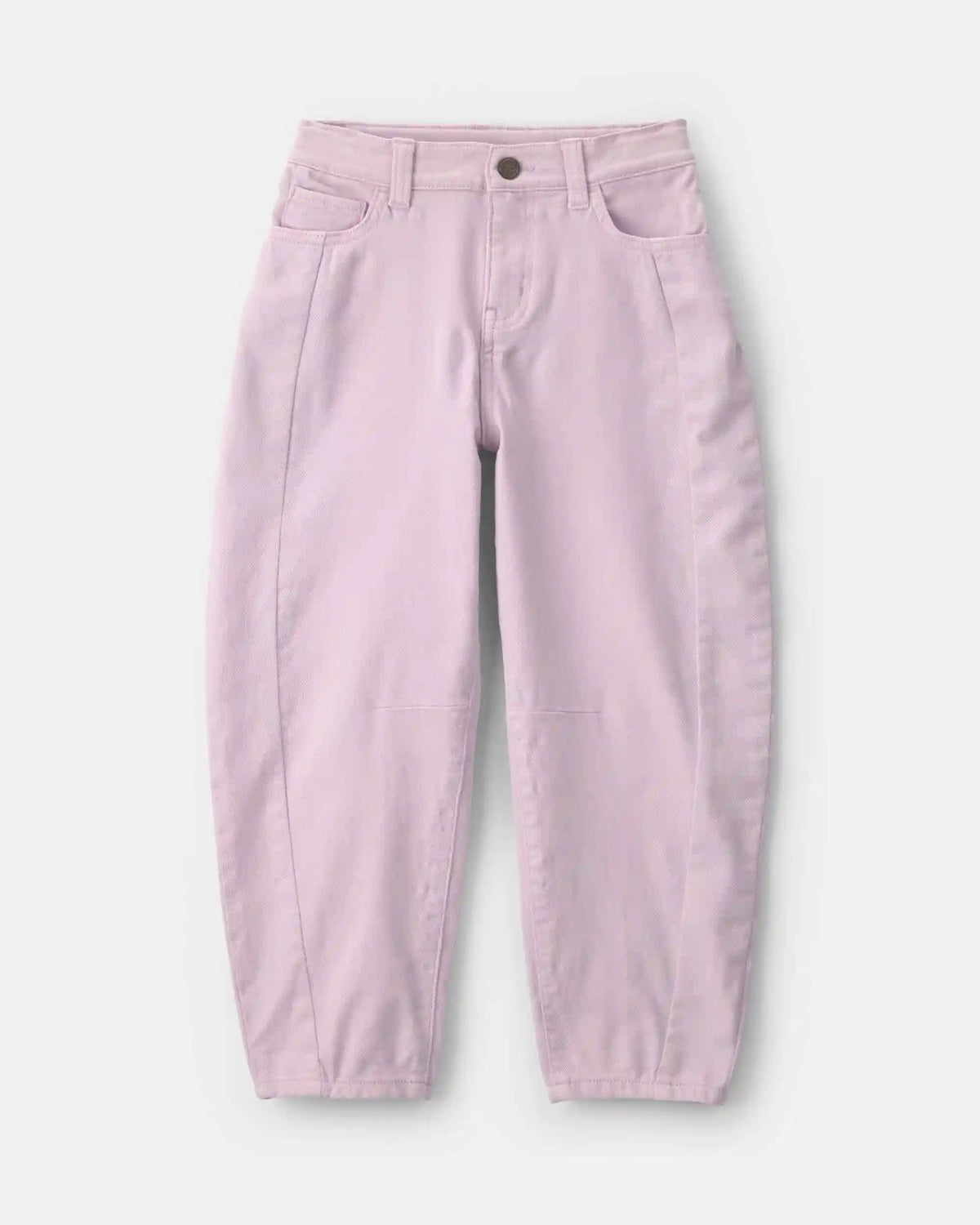 Girls Teddy Fleece Denim Barrel Jeans - Purple