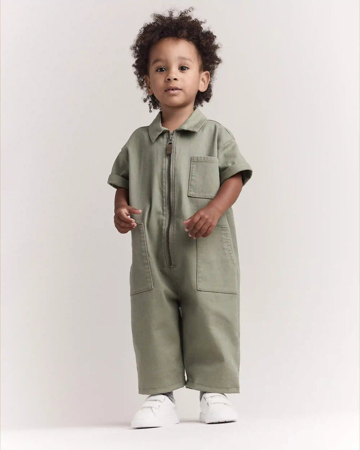 Toddler Day Out™ Cropped Jumpsuit - Olive