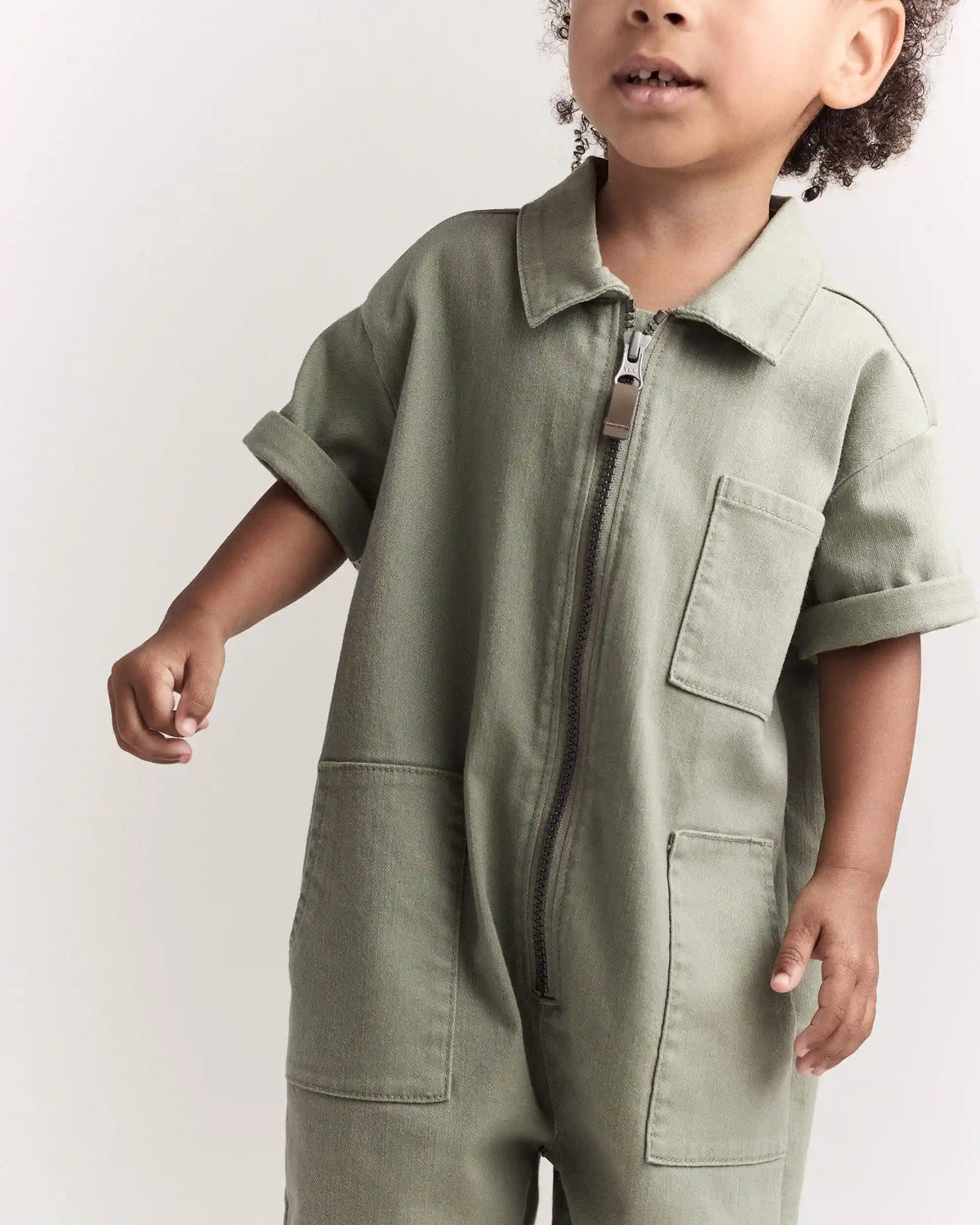 Toddler Day Out™ Cropped Jumpsuit - Olive