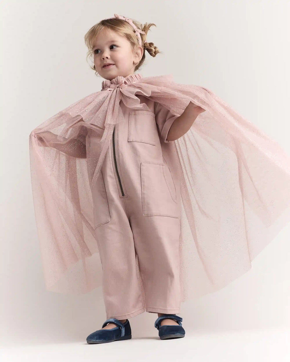 Toddler Girl Confetti Dress Up Cape - Light Pink