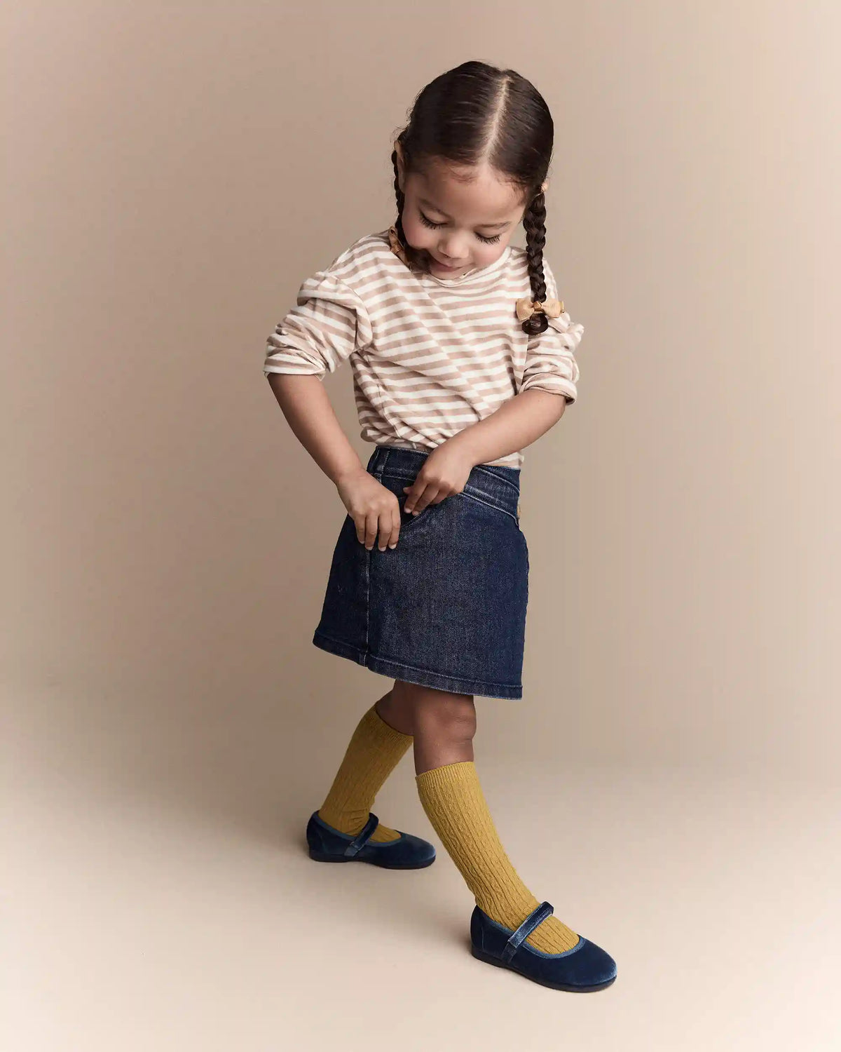 Toddler Girl Asymmetrical Denim Skirt - Blue