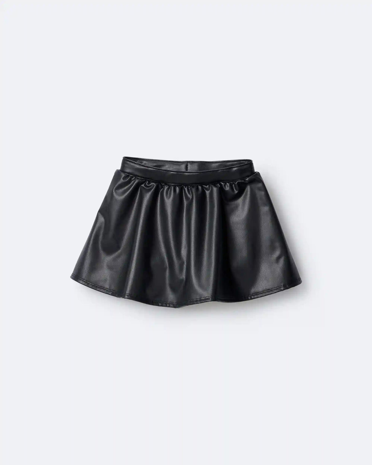 Toddler Girl Reagan Skort in Faux Leather - Black