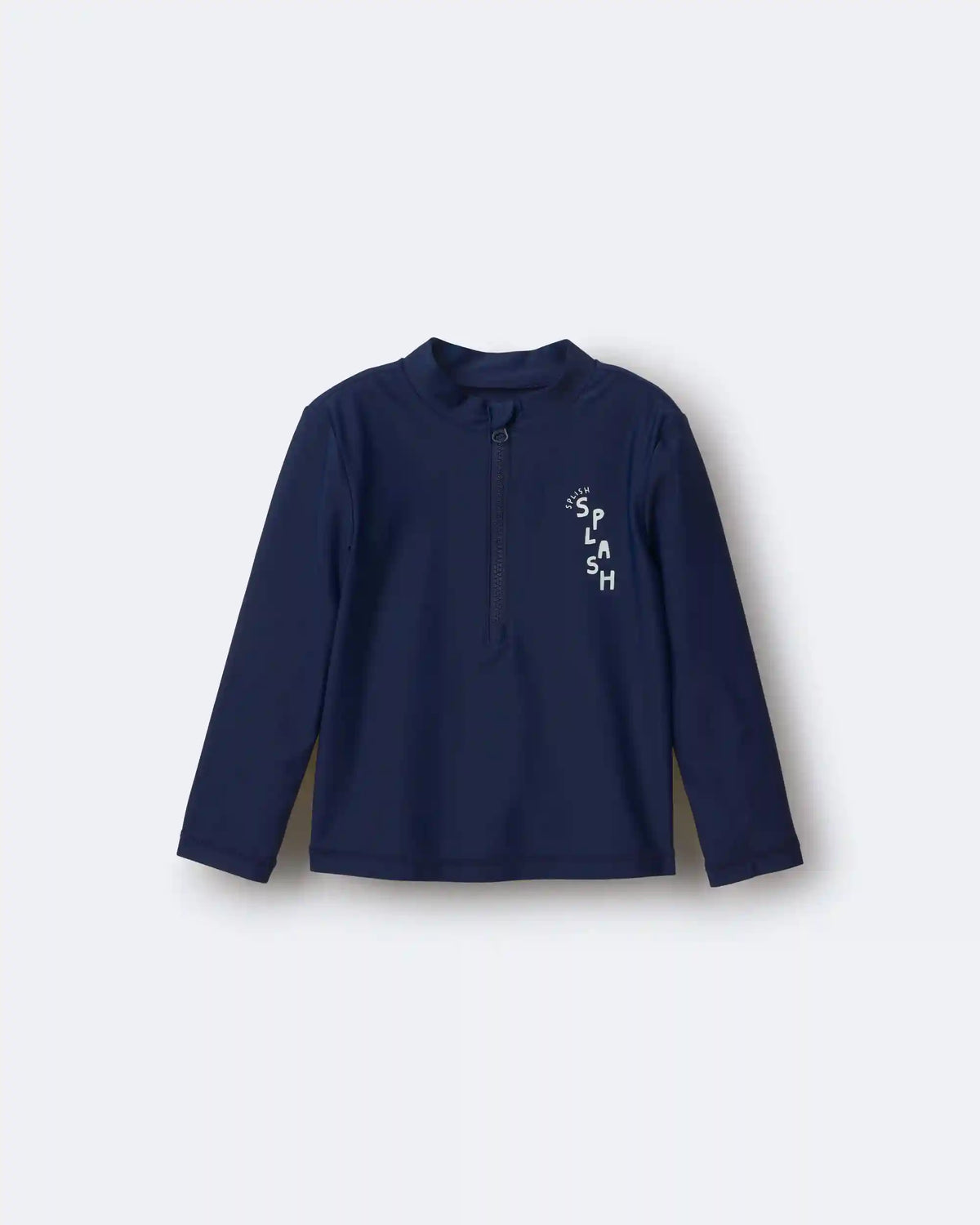 Toddler Boy 'Splish Splash' Half-Zip Long-Sleeve Rashguard - Navy