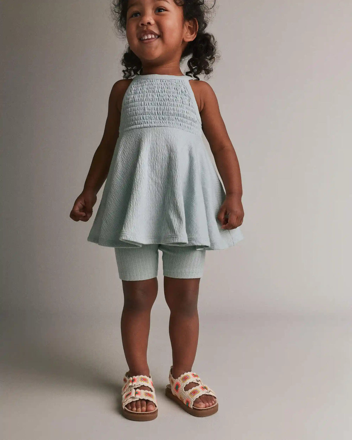 Toddler Girl Brooklyn Bike Shorts - Light Blue