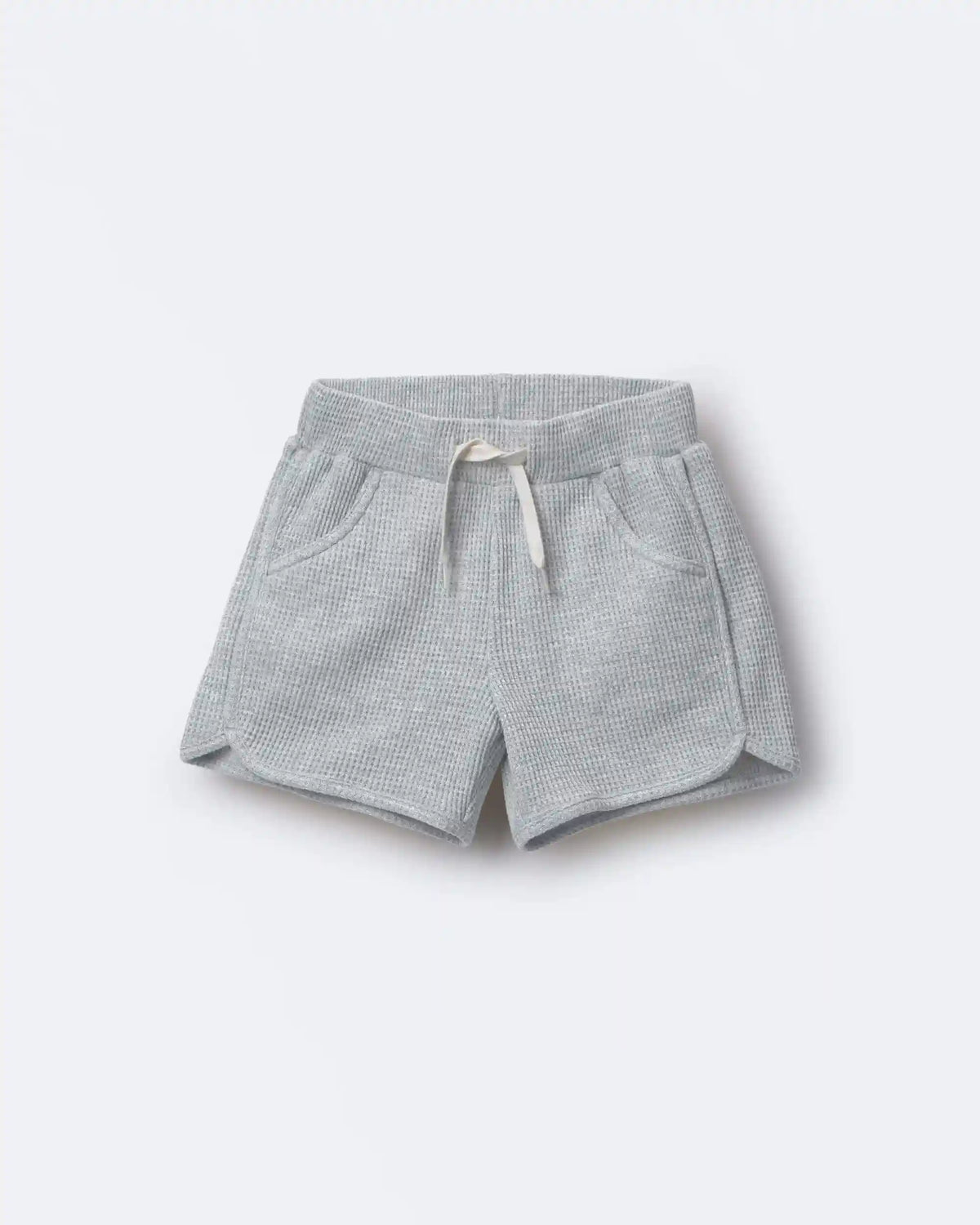 Toddler Waffle Knit Dolphin-Hem Short - Heather Grey